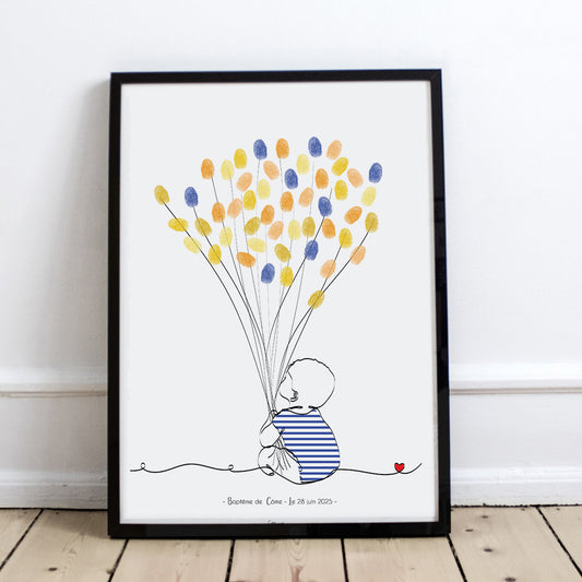 Support d'empreintes - enfant et ballons