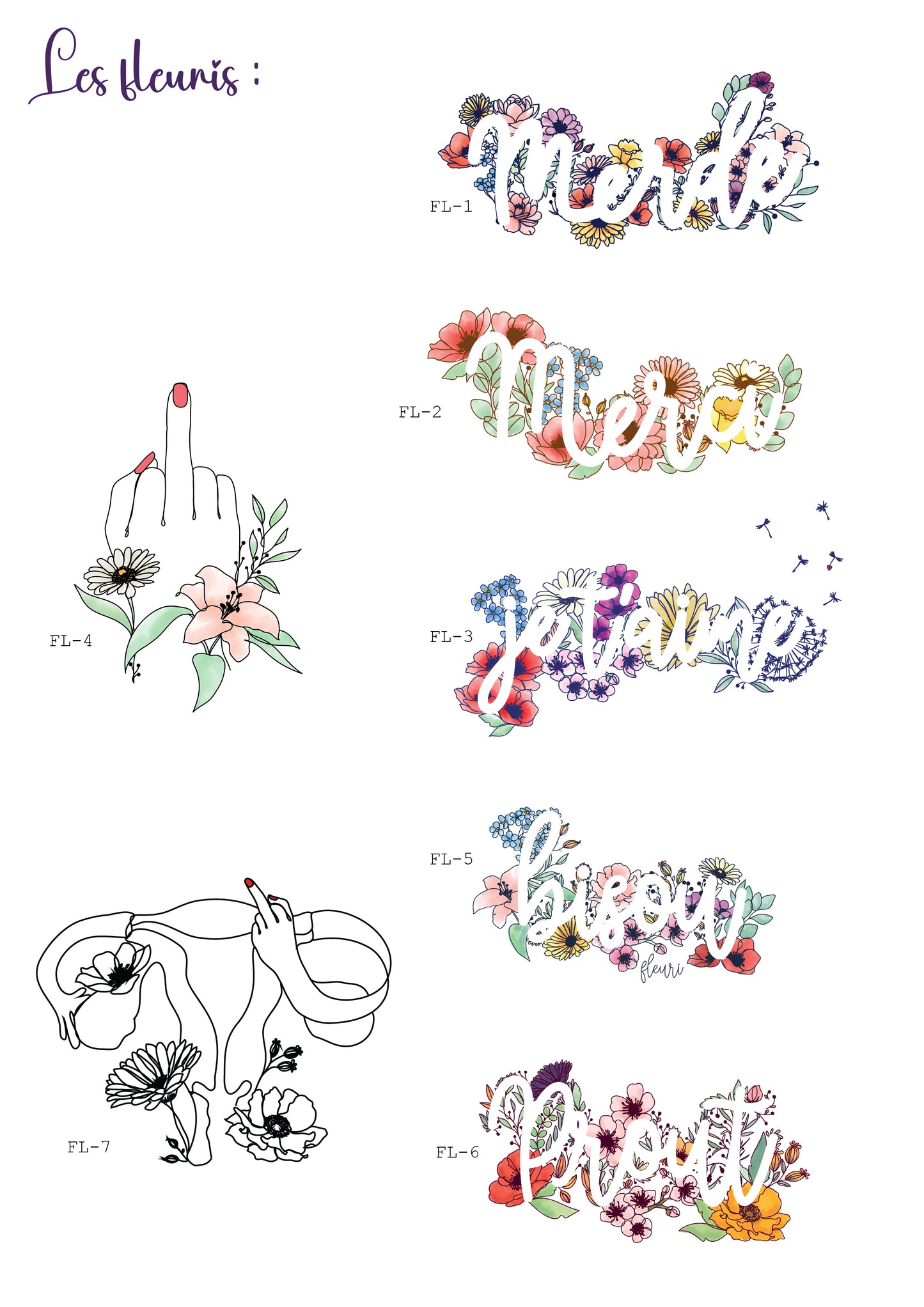 Lot de 5 stickers pailletés