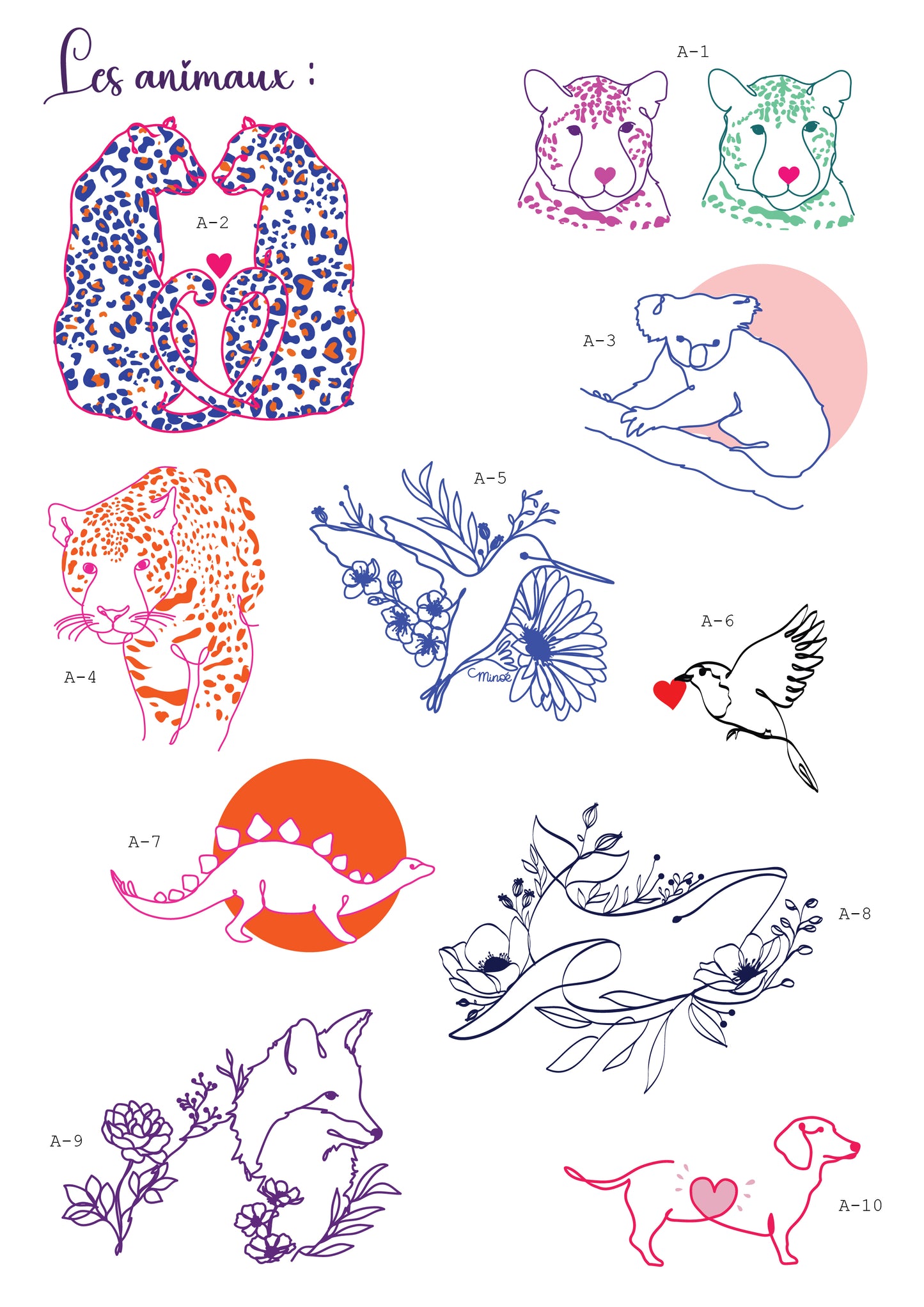 Lot de 5 stickers pailletés
