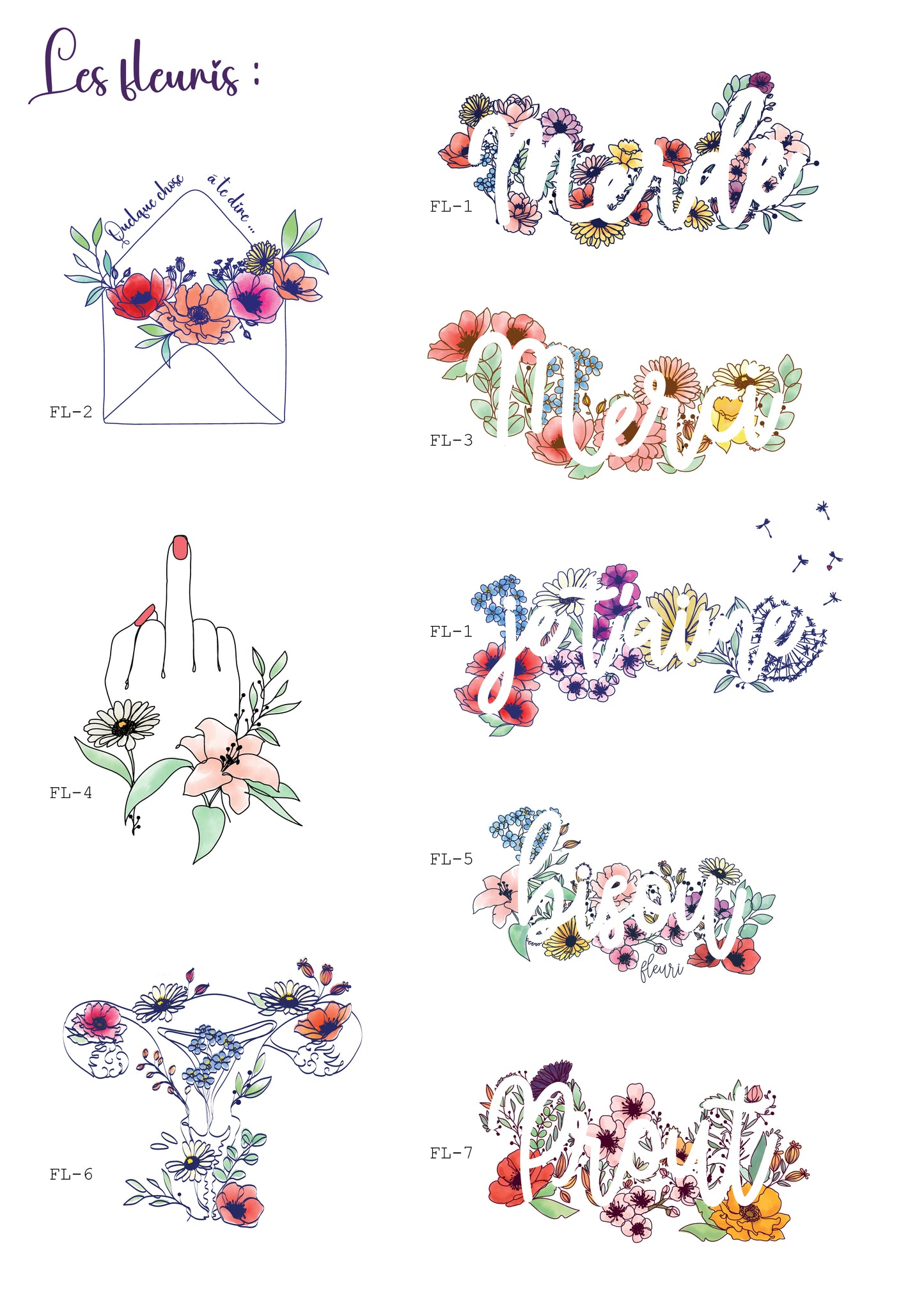 Lot de 5 stickers pailletés