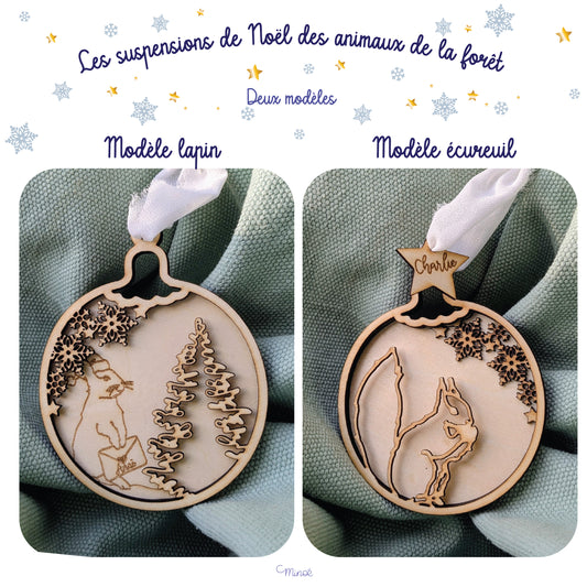 Suspension de Noël : les animaux de la forêt - modèle 2