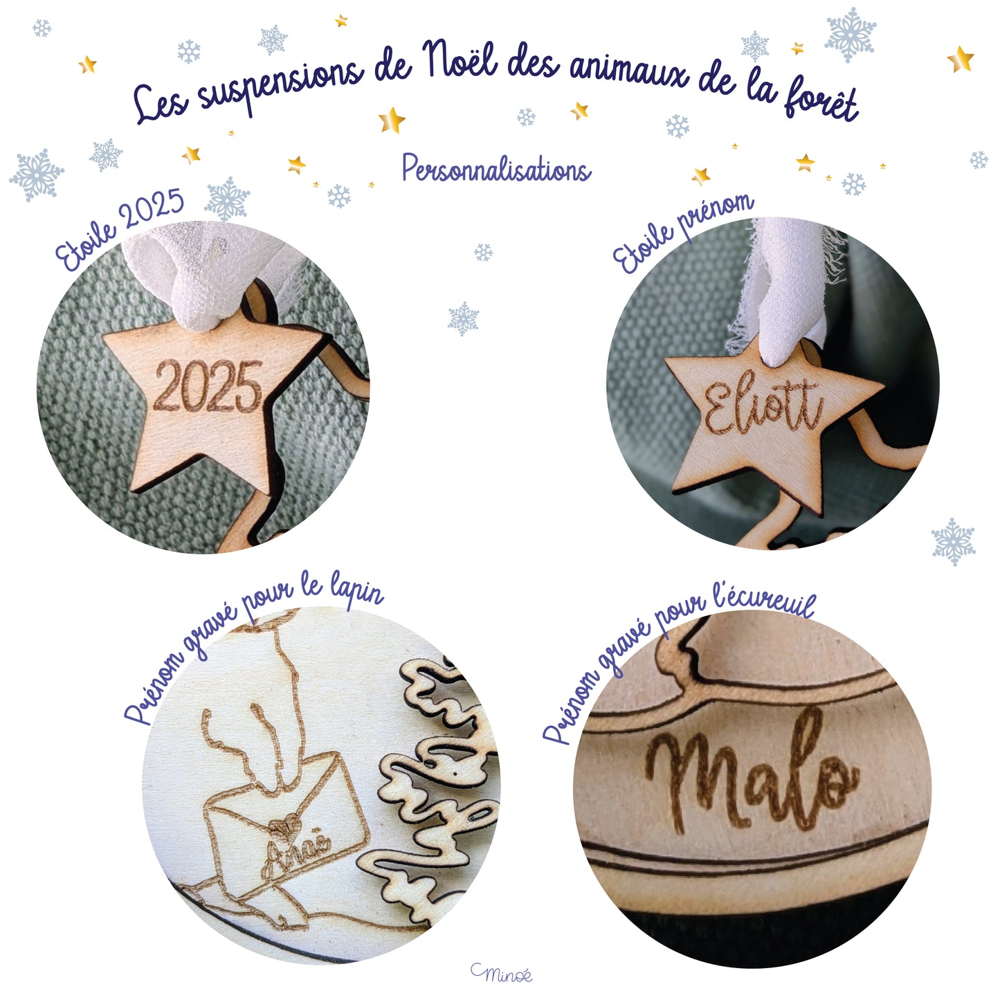 Suspension de Noël : les animaux de la forêt - modèle 2