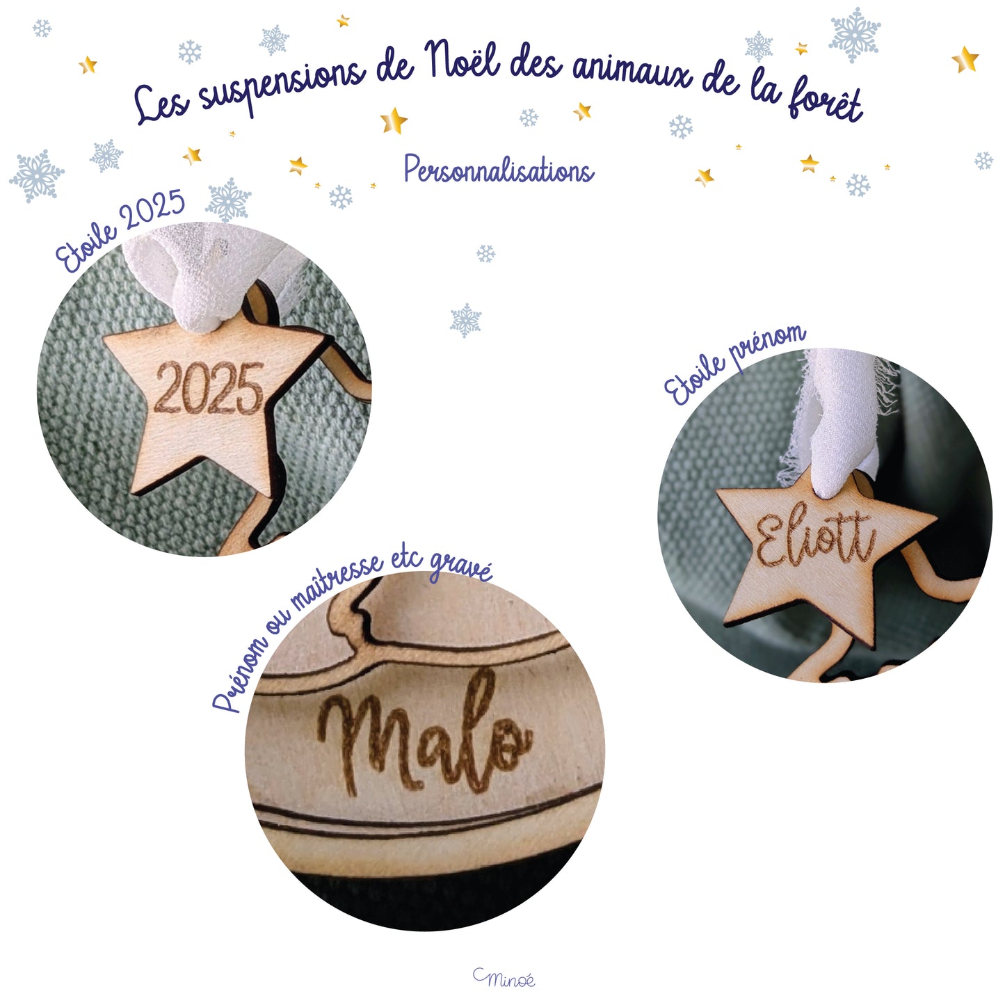 Suspension de Noël : les animaux de la forêt - modèle 3