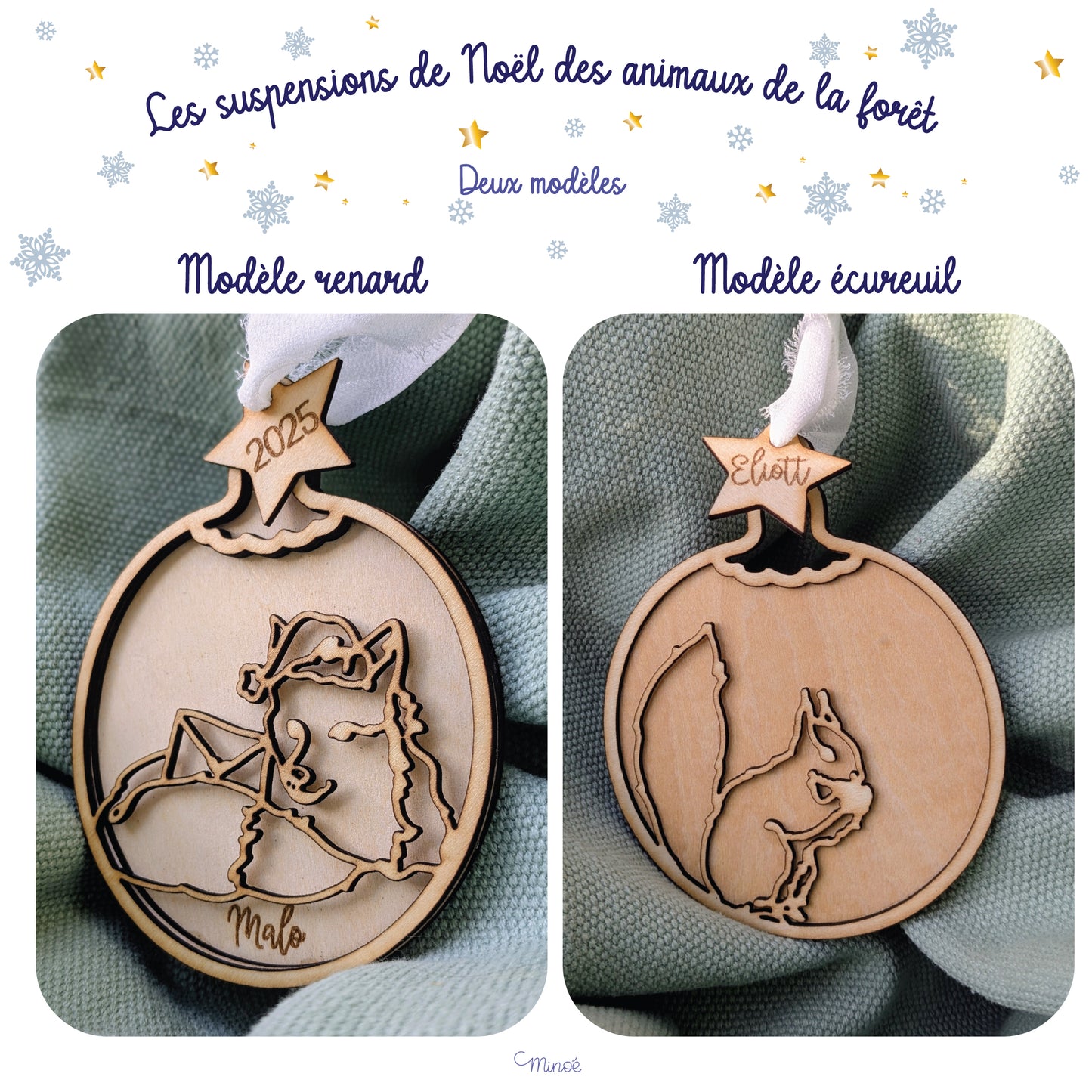 Suspension de Noël : les animaux de la forêt - modèle 1