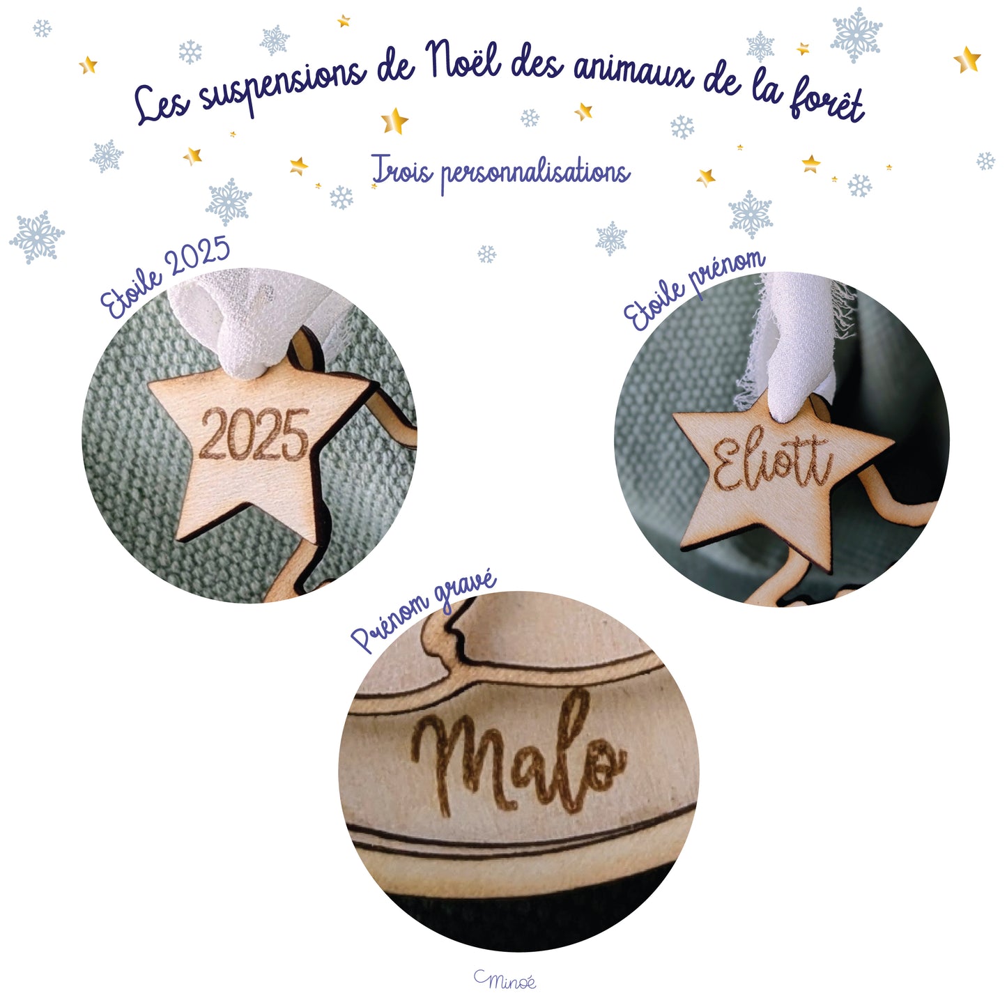 Suspension de Noël : les animaux de la forêt - modèle 1