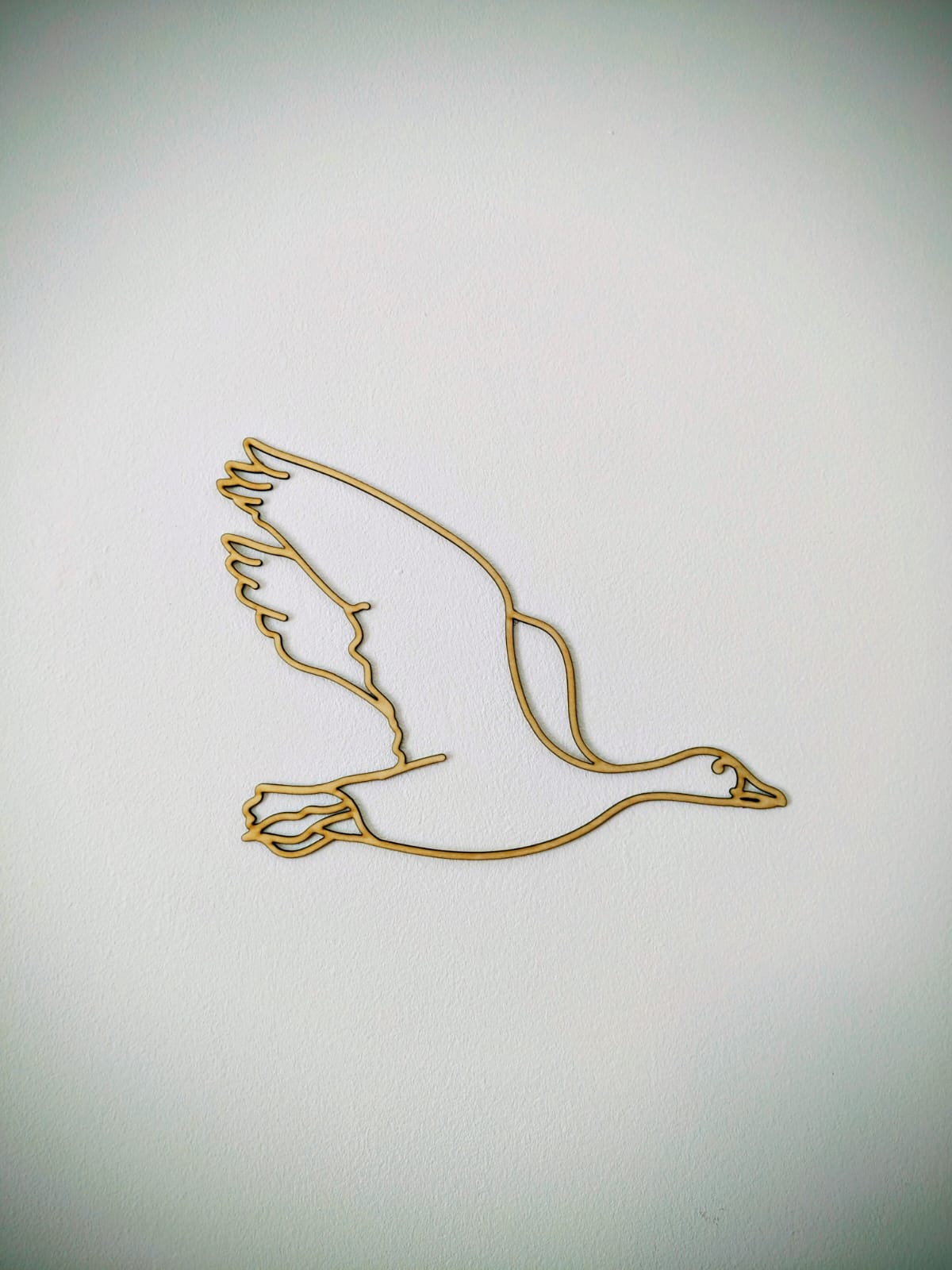 Trio d'oies en lignes de bois