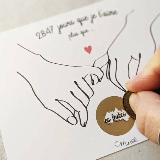 Illustration à gratter - je t'aime plus que ...