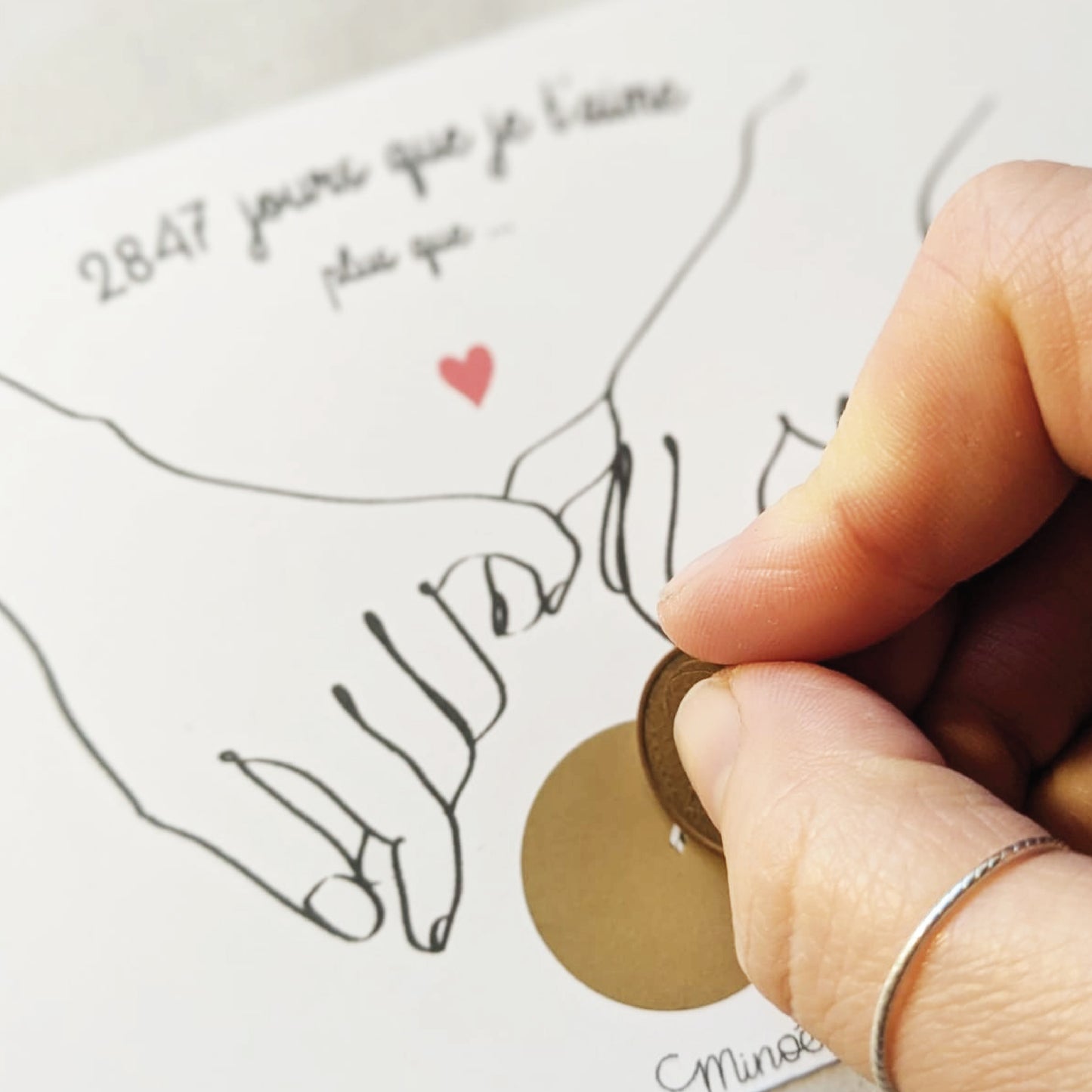 Illustration à gratter - je t'aime plus que ...