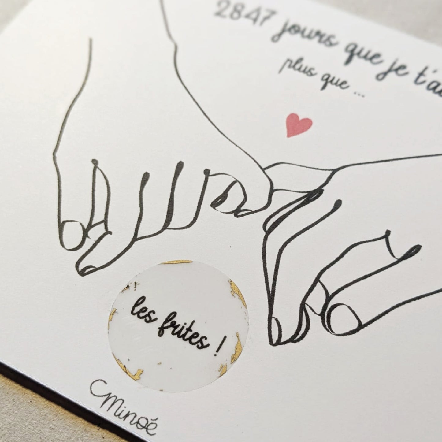 Illustration à gratter - je t'aime plus que ...