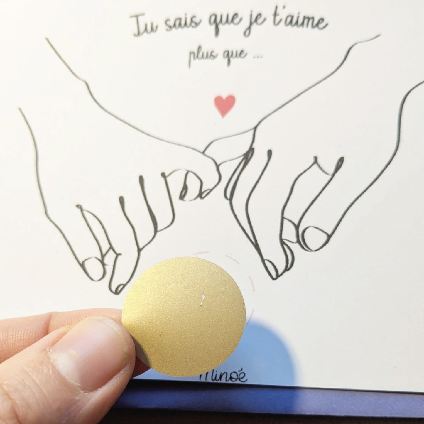 Illustration à gratter - je t'aime plus que ...