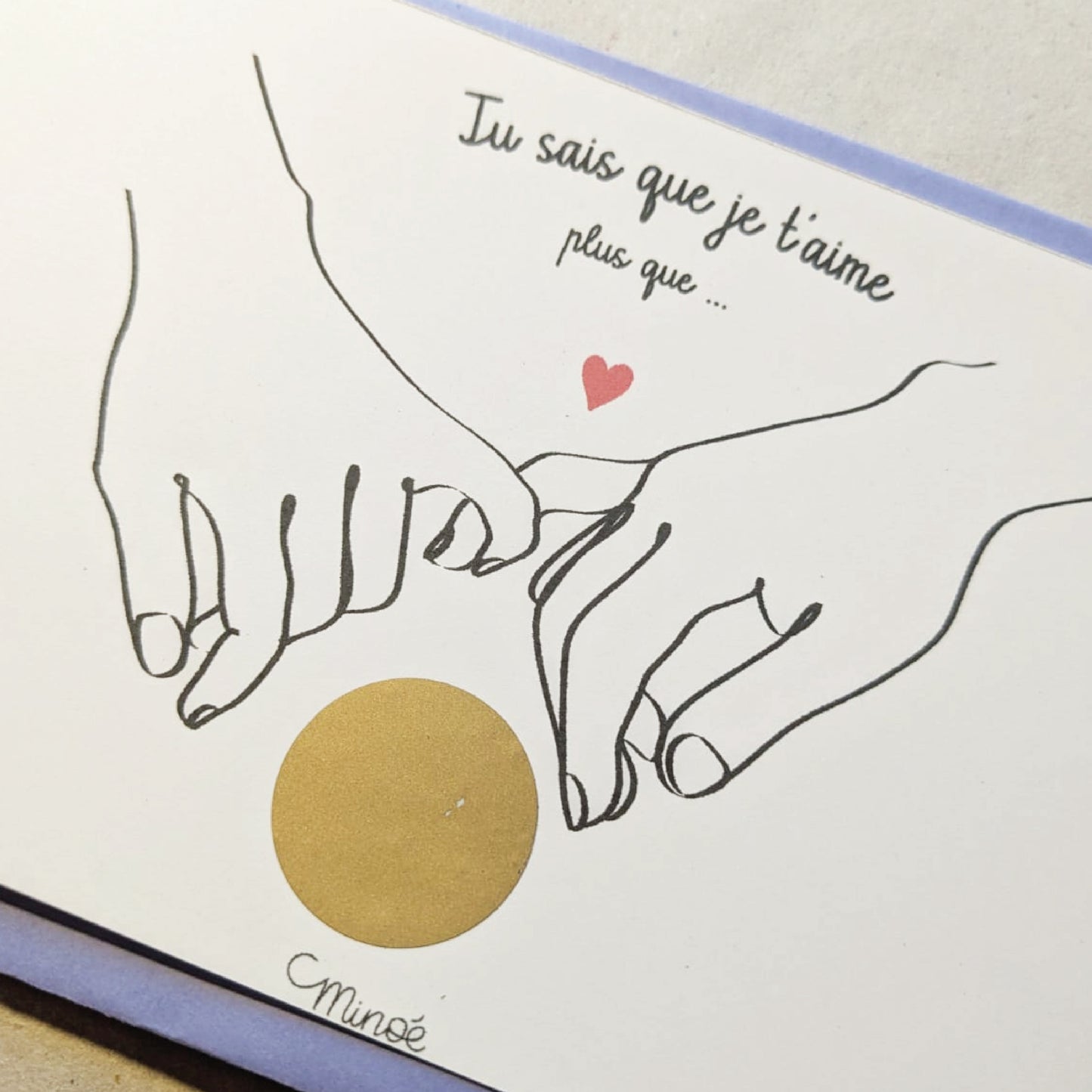 Illustration à gratter - je t'aime plus que ...