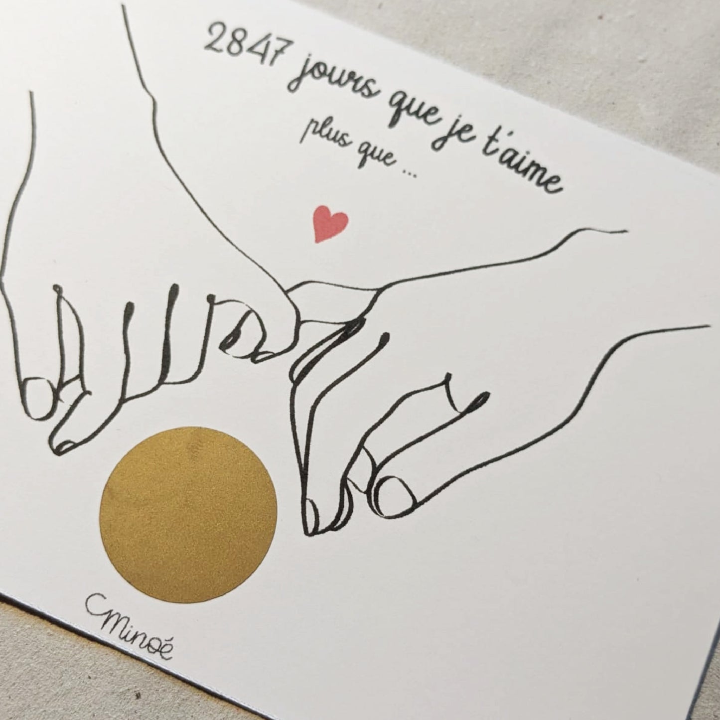 Illustration à gratter - je t'aime plus que ...