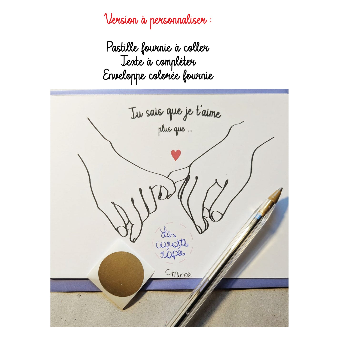 Illustration à gratter - je t'aime plus que ...