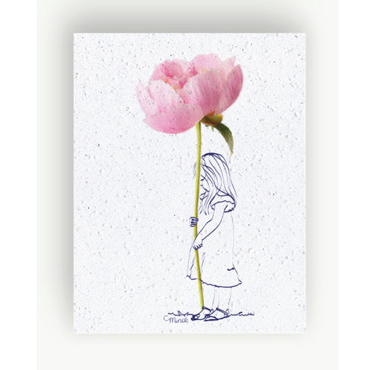 Carte à planter : La fillette à la fleur