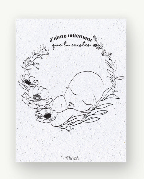 Carte à planter : j'aime que tu existes
