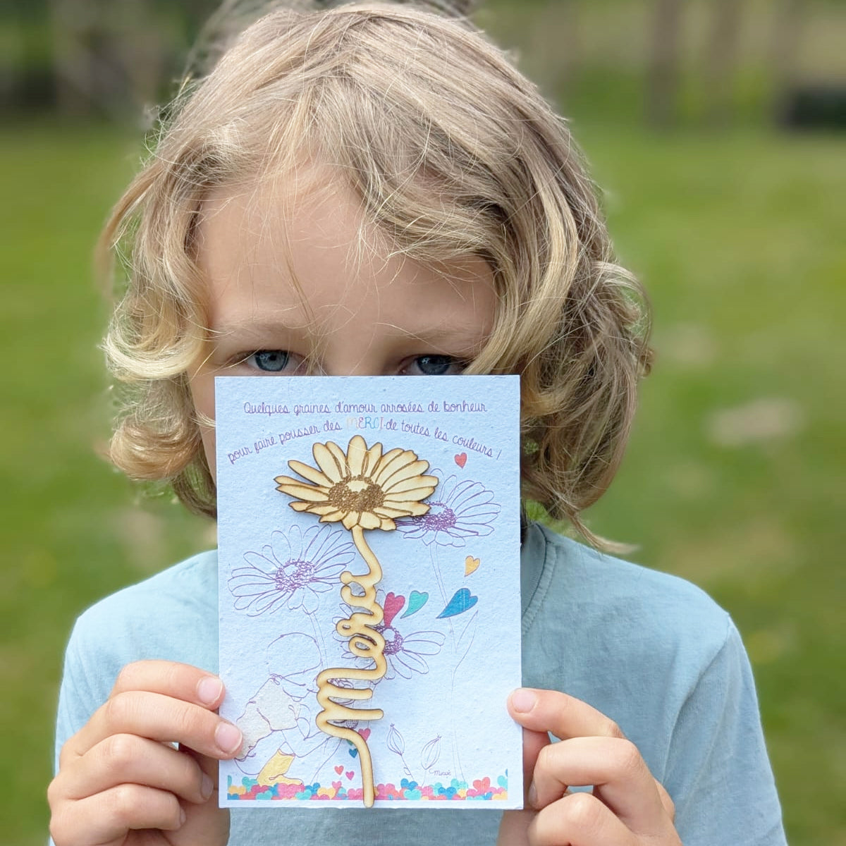 Carte à planter et tuteur - merci maîtresse , nounou, maître, atsem