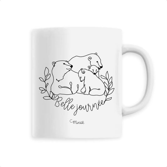 Mug céramique - Bonne journée - famille de 4 ours