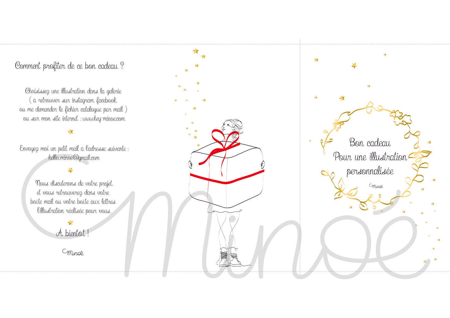 Printable - bon cadeau pour une illustration issue de la galerie - format A3