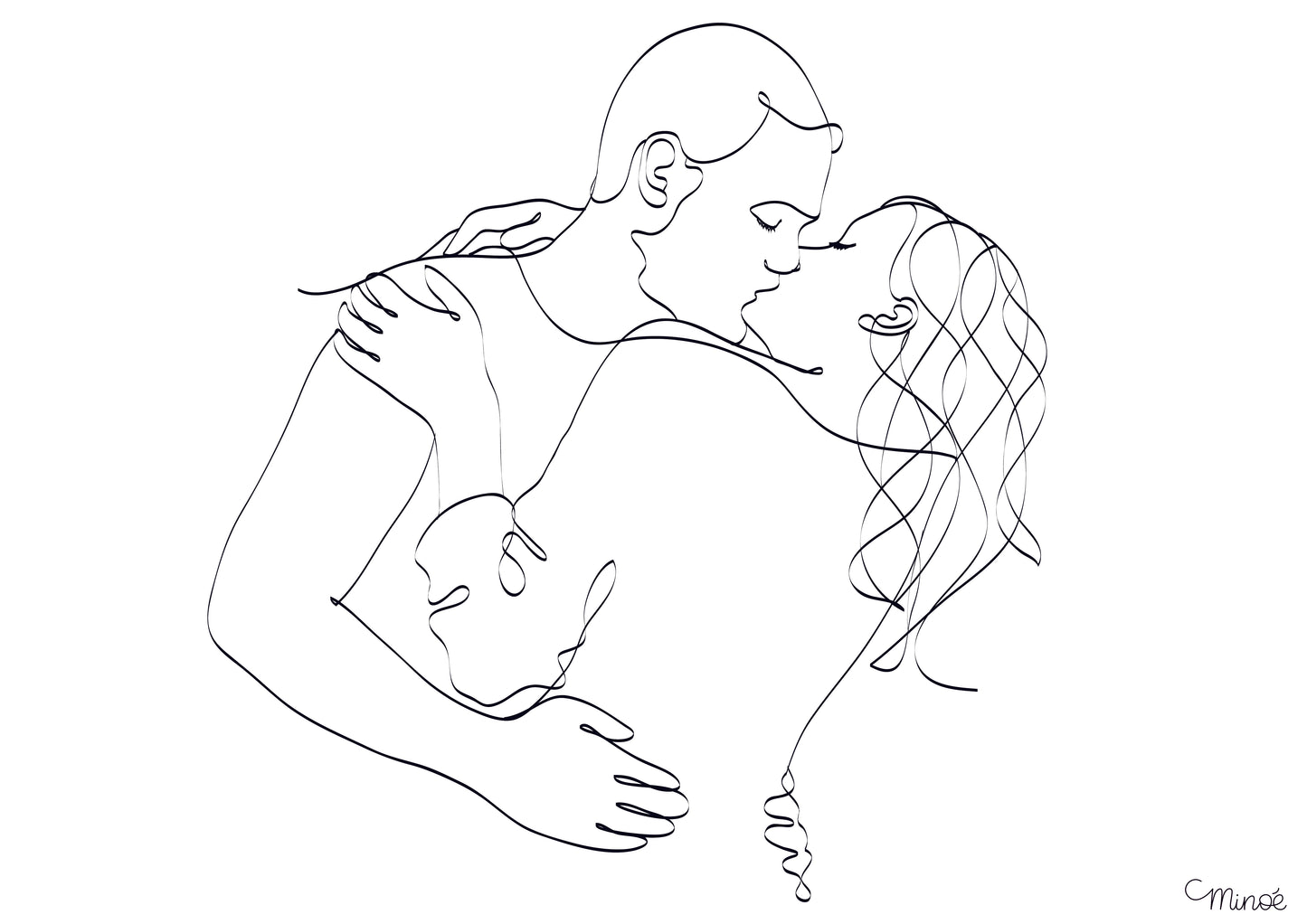 Illustration de couple mixte - couple 2
