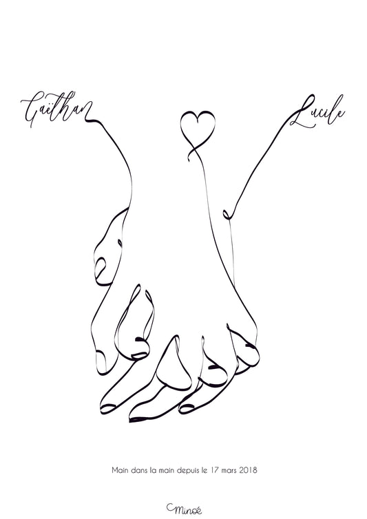 Deux amoureux main dans la main