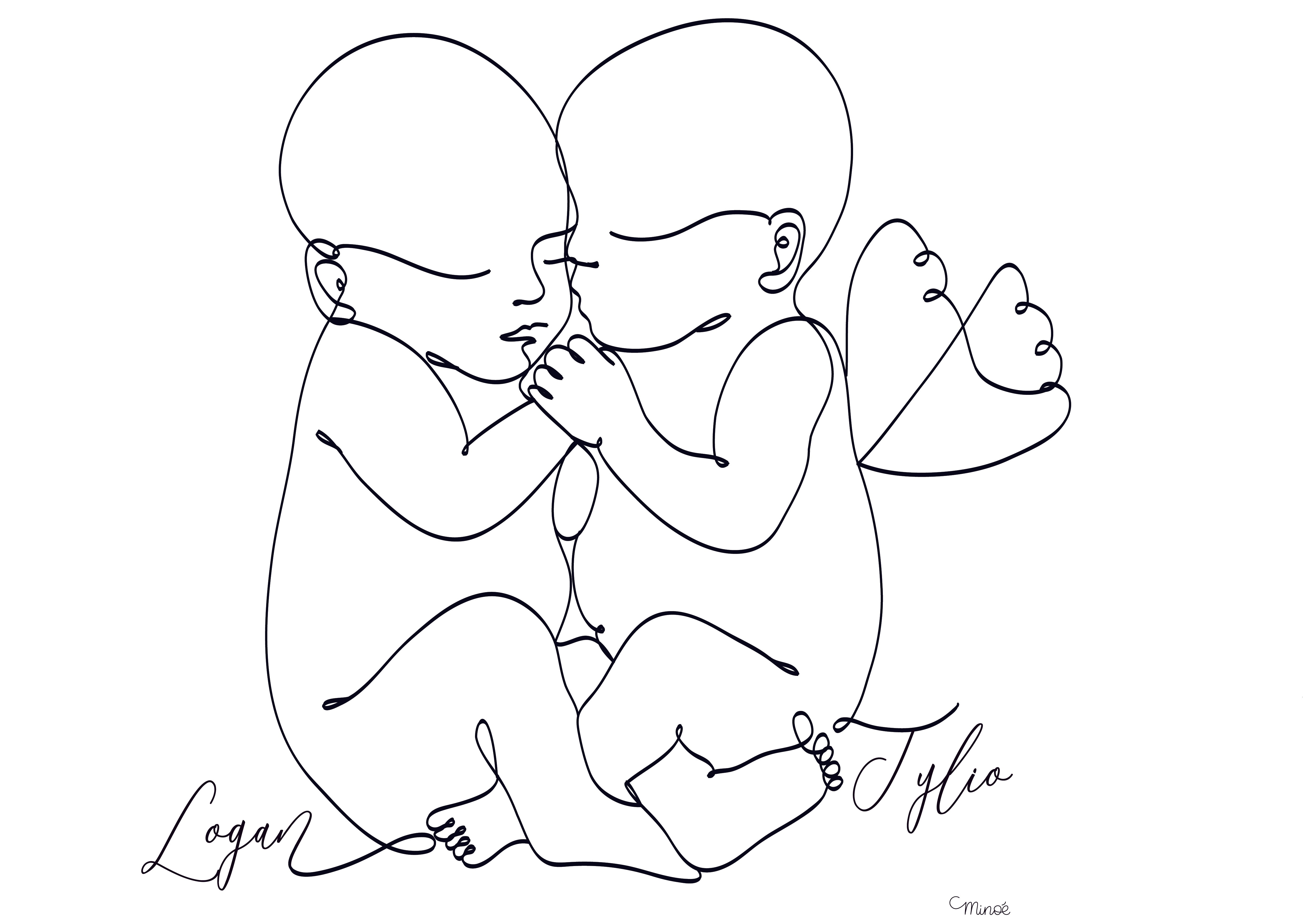 Illustration de naissance jumeaux 2