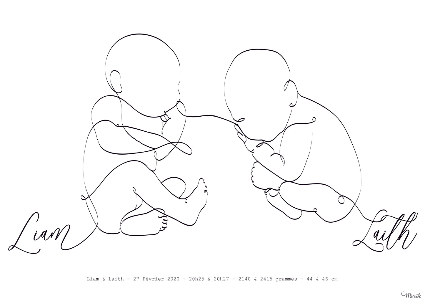 Illustration de naissance - jumeaux 1