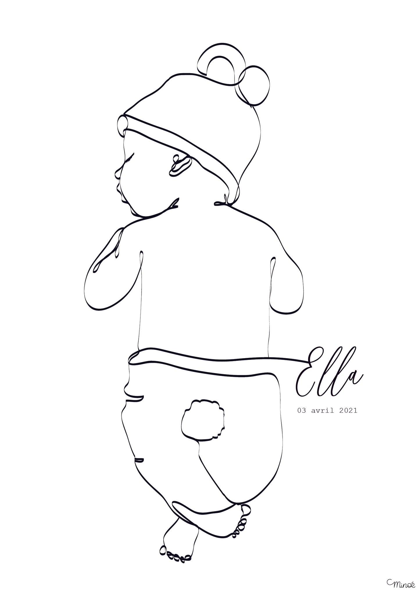 Illustration de naissance -  bébé déguisé