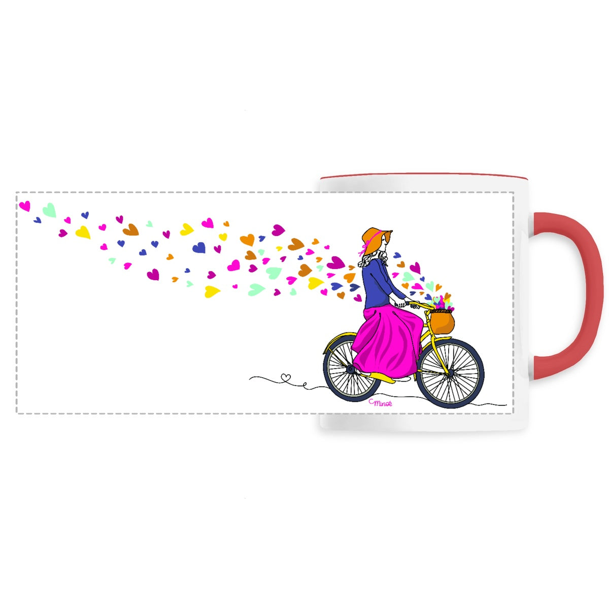 Mug céramique - La dame au vélo