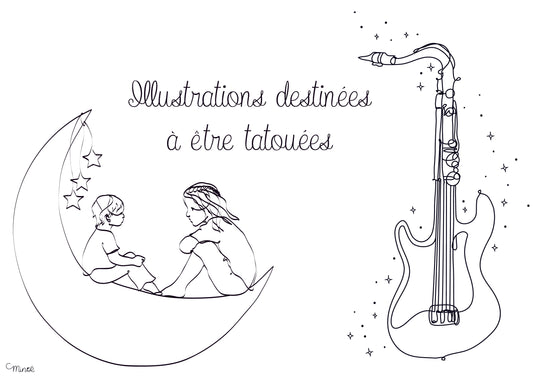 Illustration destinée à être tatouée - projet à 40€