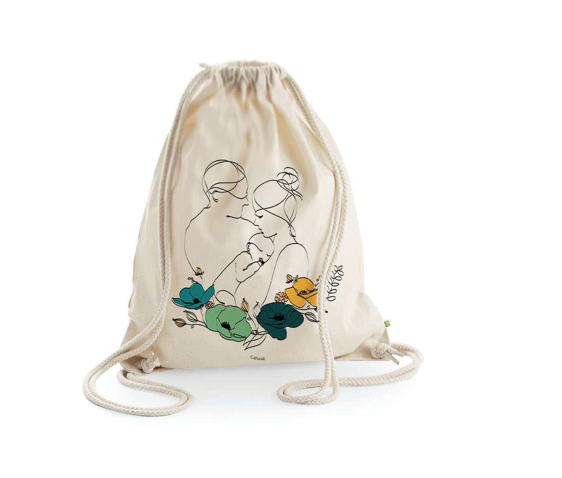 Sac dos en coton bio illustration personnalis e