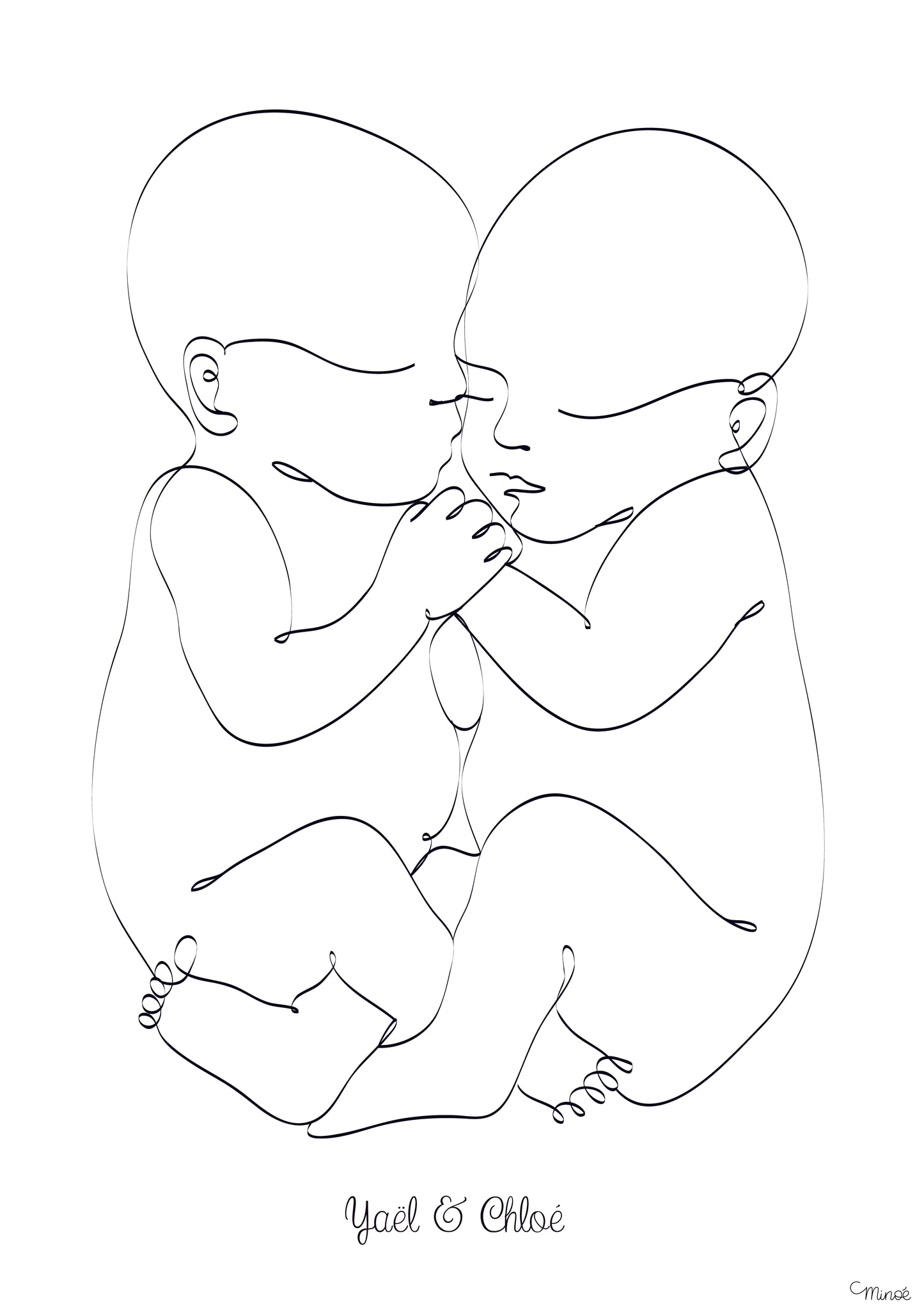 Illustration de naissance - jumeaux 2